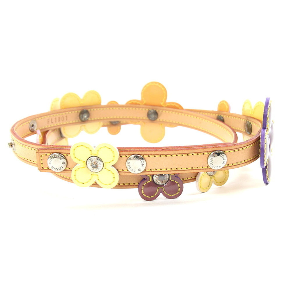 Louis Vuitton Vernis Belt, Fleur, Purple, Yellow, Orange, Women's LOUIS VUITTON